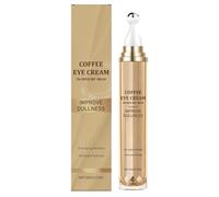 Crème contour des yeux à la caféine pour les cernes et les poches, crème anti-âge avec rouleau de massage à 360°, améliore les rides et ridules, raffermit et illumine le regard (1pcs)
