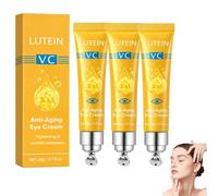 Crème Contour des Yeux Anti-Âge VC Lutein, Roll-on pour Yeux Gonflés, Atténue Poches et Cernes, Éclat & Hydratation, Soin Réparateur pour Femmes et Hommes (3 tubes)