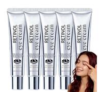 Crème contour des yeux au rétinol anti-âge pour les cernes et les poches, à utiliser quotidiennement ; crème au rétinol pour les rides et ridules, pour un regard plus jeune ; crèmes yeux. (5PCS)