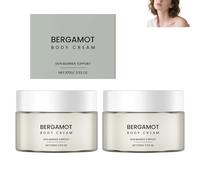 Crème corporelle à la bergamote, soin hydratant pour le corps (femme et homme), hydratation intense pour peaux sensibles et sèches, nourrit et adoucit, répare la barrière cutanée (2pcs)