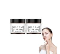 Crème corporelle à l'igname sauvage - Crème à l'igname sauvage bio, crème corporelle végétale à la lavande et à l'huile de coco, soin hydratant visage et corps pour tous types de peau (2 boîtes)