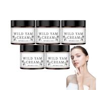 Crème corporelle à l'igname sauvage - Crème à l'igname sauvage bio, crème corporelle végétale à la lavande et à l'huile de coco, soin hydratant visage et corps pour tous types de peau (5 boîtes)