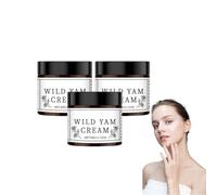 Crème corporelle à l'igname sauvage - Crème à l'igname sauvage bio, crème corporelle végétale à la lavande et à l'huile de coco, soin hydratant visage et corps pour tous types de peau (3 boîtes)