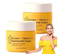 Crème corporelle au curcuma Malora, crème au curcuma, vitamine C et niacinamide, hydratante pour une peau douce et une texture lisse.,2PCS