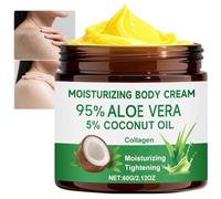 Crème corporelle hydratante à l'aloe vera et à l'huile de coco, lotion raffermissante pour le corps, soin hydratant intense pour peaux sèches, absorption rapide, non grasse, nourrissante pour (1pcs)