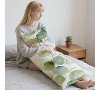 Crème Coussin de Grossesse 40x145cm Oreiller de Corps Feuilles Housse Coussin pour Dormeur Long Sur Le Côté,Traversin Oreiller de Corps Velour Pillow Case pour Maison Chambre lit Canapé Cadeaux LYD262