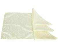 Crème damassé Tissu serviettes - 45cm x 45cm - Pack Of 4 - Swirl Pattern Accueil ou de Noël