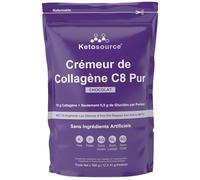 Crème de Collagène Pure C8 | Mélange Facile Sans Grumeaux | Crème Keto au Collagène et Chocolat pour Café | Sans Additifs Artificiels | Crème MCT en Poudre | 500g | Ketosource®