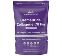 Crème de Collagène Pure C8 | Se Mélange Facilement Sans Grumeaux | Crème Keto au Collagene Peptide pour Café | Zéro Ingrédient Artificiel | Crème MCT avec Keto Collagène Poudre | 500g | Ketosource®