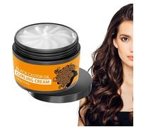 Crème De Curling,Curl Cream,Crème Cheveux Bouclée, Moisturizing Black Castor Oil Curling Cream,Hydrating Black Castor Huile Curling