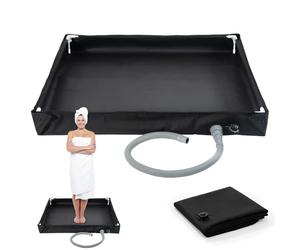 Crème de douche extérieure - plateau de douche adulte avec tuyau de vidange | Aperçu de la douche de camping | Base Strandbad avec tuyau de vidange | Pselvi pliable au niveau de la douche temporaire