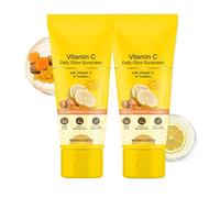 Crème de Jour Solaire au Curcuma SPF50 (Anti-tâches),Soin Visage Enrichi en Vitamine C,Creme Solaire 50 pour le Visage,Crème Anti-Rides Curcuma,Réduit les Taches & Booste l'Éclat (2)