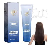 Crème de lissage de la kératine et de la soie, Traitement des cheveux de contrôle des frisottis pour les cheveux bouclés et endommagés, gel de lissage enrichi en protéines,1Pcs