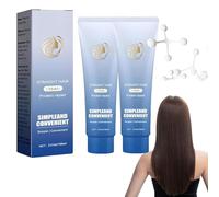 Crème de lissage de la kératine et de la soie, Traitement des cheveux de contrôle des frisottis pour les cheveux bouclés et endommagés, gel de lissage enrichi en protéines,2Pcs