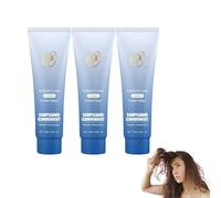 Crème de lissage des cheveux de correction des protéines, Crème capillaire de correction des protéines de soie et brillance, masque de lisseau de lissage rapide nourrissant, durable (3pcs)