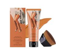 Crème de maquillage pour les jambes avec pinceau, couverture longue durée et teint naturel, formule légère pour des jambes rayonnantes (bronze)