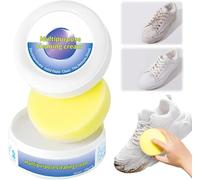 Crème de nettoyage pour chaussures - Blanc - Nettoyant et détachant - Crème à chaussures de qualité supérieure pour cuir, daim, toile et plastique - Nettoyage en profondeur - Entretien multifonction
