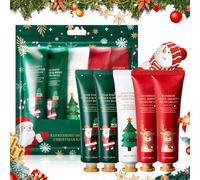 Crème de Noël Pour les Mains, Coffret 5 Pièces de Crème de Noël Pour les Mains, Crèmes Pour Les Mains De Noëls, Hydrate et Nourrit les Mains sèches, Crevassées et Gercées