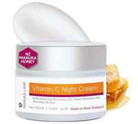 Crème de nuit à la vitamine C pour le visage et le cou avec huile d'onagre, miel de Manuka et huile d'amande douce | Formule à base de plantes | Soigneusement formulée pour garder votre peau jeune et