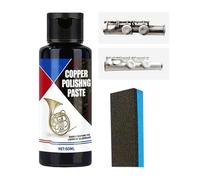 Crème de polissage au cuivre - Détachant et nettoyant pour casseroles et poêles, 50 ml - Polisseuse en métal avec éponge pour aluminium, chrome, argenterie, montres, cuisinière, appareils de cuisine