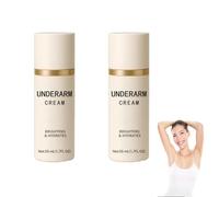 Crème d'éclaircissement des aisselles pour un ton lisse et uniforme, pas de blanchie, éclaircit la ternesse égaye le teint, la lotion de soins du corps hydratant (2PC)