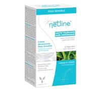 Crème Décolorante Visage et Corps Peaux Sensibles Netline | Sans Ammoniaque | Enrichie en Aloe Vera | Haute Tolérance Testée Dermatologiquement | Duvet et Poils Foncés | 2 Tubes + Spatule + Coupelle