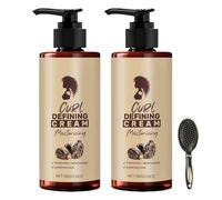 Crème définissante pour boucles, lotion bouclante pour cheveux ondulés, lotion lissante longue durée pour ondulations sèches et frisottis, crème coiffante hydratante légère sans rinçage (2PCS)