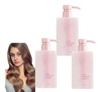 Crème définissante pour cheveux bouclés,crème anti-frisottis pour cheveux bouclés,gel sculptant anti-frisottis naturel,crème coiffante anti-frisottis pour femmes, lissage pour cheveux bouclés (3pcs)