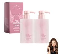 Crème définition de boucles, crème définition de boucles naturelles anti-frisottis, lissante pour cheveux bouclés et ondulés, crème coiffante hydratante pour des boucles hydratées et brillantes (2pcs)
