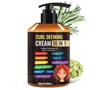 Crème démaquillante pour cheveux - Crème hydratante sans rinçage - 280 ml - Formule de contrôle des frisottis - Amplificateur de boucles léger - Produit de coiffage hydratant avec finition lisse