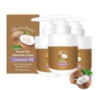 Crème dépilatoire à l'huile de noix de coco - Crème dépilatoire douce, efficace et hydratante - Pour le visage, les aisselles, les lèvres (3)