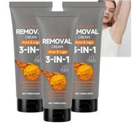 Crème dépilatoire au curcuma et à la vitamine C pour le visage et le corps, douce et non irritante, idéale pour les peaux sensibles (lèvre supérieure, menton, jambes et maillot). (3PCS)