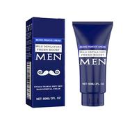 Crème dépilatoire douce et nourrissante pour hommes - Formule non irritante : Convient aussi bien pour le visage que pour le corps, même sur peau sensible (60 ml)
