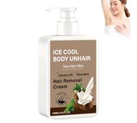 Crème dépilatoire fraîcheur glacée à l'huile de coco et extrait de menthe, crème épilatoire indolore adaptée aux bras, jambes et aisselles, hommes et femmes (1 pcs)