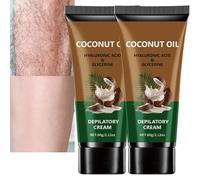 Crème Dépilatoire Indolore à l'Huile de Coco Douce pour Visage et Corps (2Pcs)