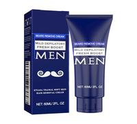 Crème dépilatoire pour hommes - Gel indolore 60 ml nettoie en douceur les poils de la poitrine et la barbe | Dépilatoire hydratant doux pour la peau pour Leś bras, le dos, le visage et les peaux sensi