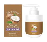 Crème dépilatoire pour le visage - 100 g de crème dépilatoire pour le visage à l'huile de noix de coco | Épilateur sensible pour femmes | Produit de soin de la peau non irritant à l'extrait de