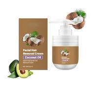 Crème dépilatoire pour le visage à l'huile de coco, pour le visage et le corps, hydratante et apaisante, Depilatoire Visage Crème d’Épilation Douce pour Lèvre Supérieure Menton Aisselles Visage Corps