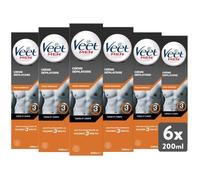 Crème Dépilatoire - Veet - Lot de 6 - 200ml - Peaux Normales - Pour Homme