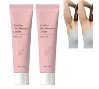 Crème Dépilatoire Visage Corps, Épilation Indolore Peau Sensible (2 pcs) | Rinçage rapide fraîcheur glaçon, Formule hydratante Aloe Vera anti-points noirs,Maillot, Zone Intime, Aisselles, Jambe, Duvet
