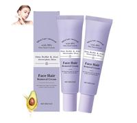 Crème dépilatoire visage douce et indolore, dépilatoires visage et corps pour peaux sensibles, épilatoires efficaces, rapides et apaisantes,crème dépilatoire pour femmes et hommes (2pcs)