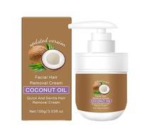 Crème dépilatoire visage tout-en-un (à l'huile de coco) - Épilation rapide et douce | Dites adieu aux « points noirs » tenaces | Compacte et portable | Parfaite pour la maison et les voyages
