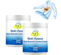 Crème Détachante Multi-Usages 500g, formule à action rapide pour les taches tenaces sur tous les tissus, chemises et vêtements blancs (2Pcs)