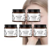 Crème d'igname sauvage, crème naturelle et biologique à base de racine d'igname sauvage,soin hydratant intense,renforce la barrière cutanée, améliore l'élasticité,lisse les ridules (5 PCS)