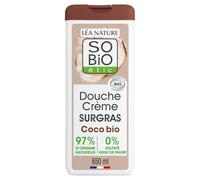 Crème douche Surgras Huile de Coco Bio Sans Sulfate SO'BIO ETIC - Le flacon de 650 mL Lot De 3 - Par Lot