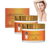 Creme Eclaircissante Anti Tache Visage de Carotte,Huile de Carotte Eclaircissante,Creme Vitamine C éclaircissante Au Carottes,Lait Corps Nourrissant Carotte,Réparateur De Barrière Cutanée (2pc, 100g)
