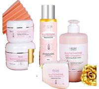 Crème éclaircissante pour la peau, Lotion éclatante, Glutathion, Beurre de karité, Kit 6 en 1