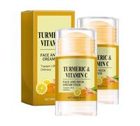 Crème en stick visage et cou au curcuma et à la vitamine C - Baume hydratant anti-âge raffermissant pour raffermir, lifter et lisser les rides - Hydratant naturel pour peaux sèches et relâchées (2)
