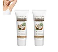 Crème épilatoire à l'huile de noix de coco, crème épilatoire indolore à l'huile de noix de coco, crèmes épilatoires pour hommes et femmes, crèmes épilatoires intimes douces pour les jambes. (2PCS)
