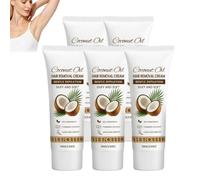 Crème épilatoire à l'huile de noix de coco, crème épilatoire indolore à l'huile de noix de coco, crèmes épilatoires pour hommes et femmes, crèmes épilatoires intimes douces pour les jambes. (5PCS)